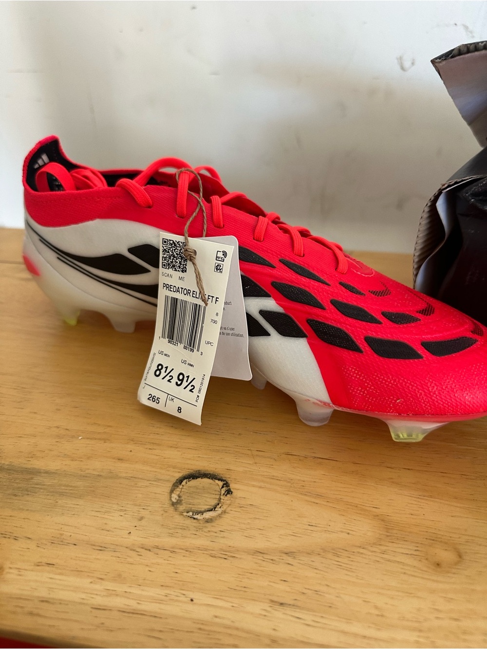 adidas Predator Elite FG Soccer Cleats in Red and White